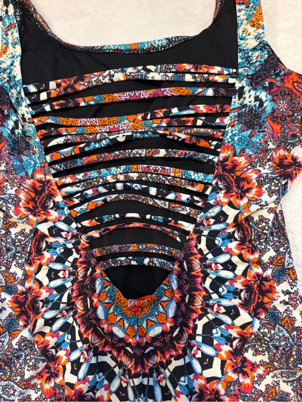 Red Carter Multicolor Kaleidoscope Print One-Piece Swimsuit